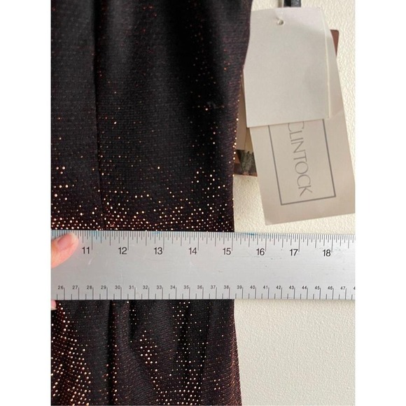 B4 Scott McClintock Glittered Rhinestone Strap‎ Cocktail Dress Black Gold NWT - Picture 6 of 8